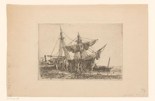 Ship moored at a loading place