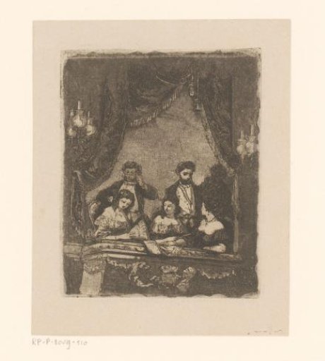 Theater box with six figures