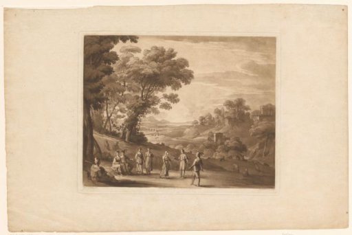 Landscape with dancing figures