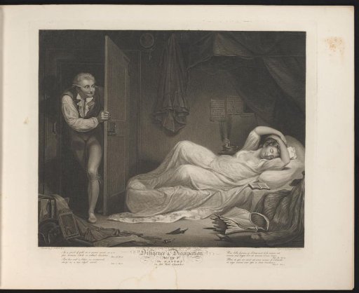 A Dissolute Maidservant Sleeping While a Man Sneaks In