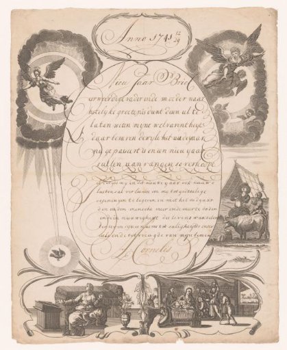 New Year's card 1741
