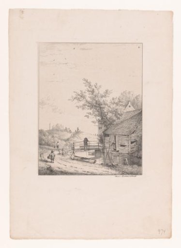 Landscape with River and Barn