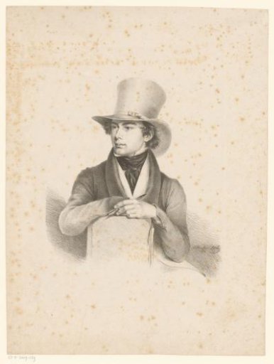 Portrait of an Artist with a Top Hat, Karl Franz Emanuel Haunold
