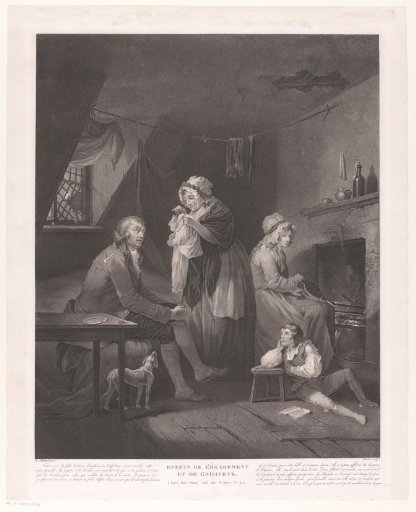 Four figures in a dilapidated room