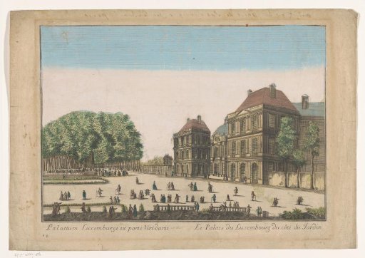 View of the Palais du Luxembourg in Paris seen from the garden