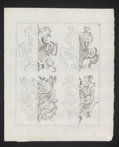 Four decorations with braided work