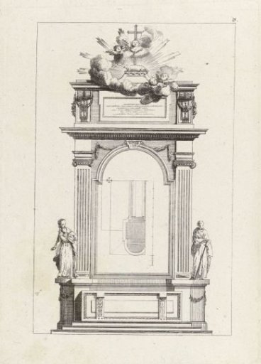 Altar with a cross and lamb