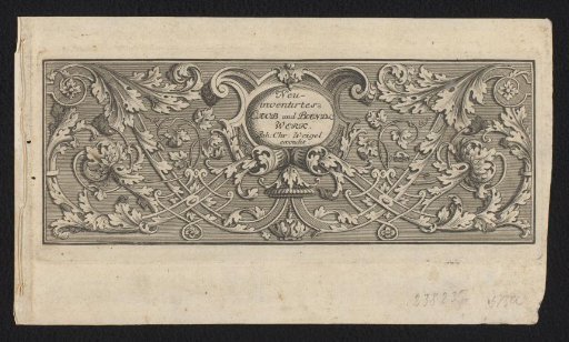 Woven work with cartouche