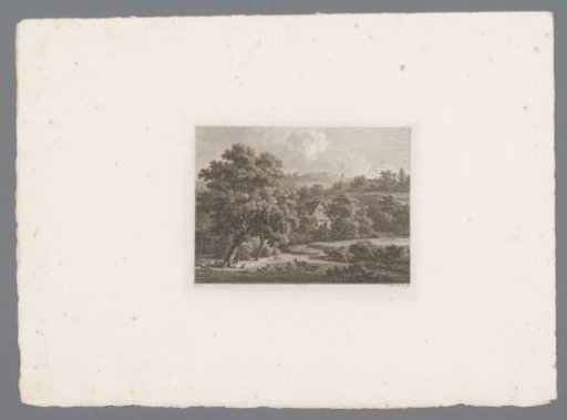 Landscape with a herd of cattle and a shepherd