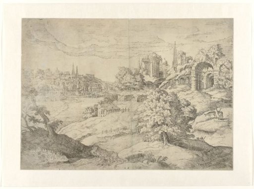 Vast landscape with classical temples