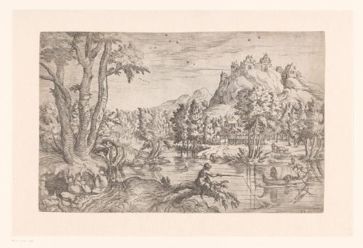 Landscape with Fisher and Castle on a Hilltop