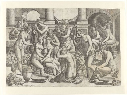 Bathing nymphs