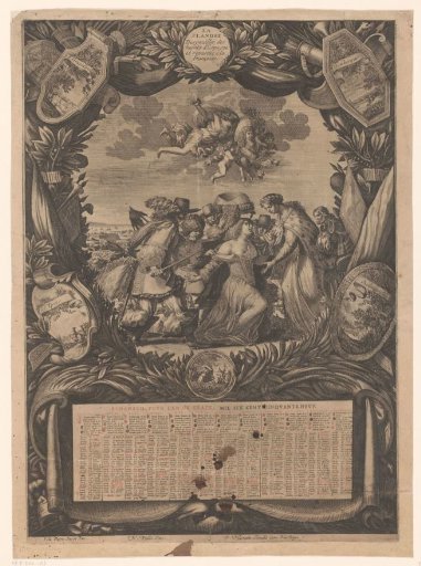 Calendar for 1659: Allegory on the Submission of Flanders to Louis XIV
