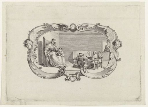 Cartouche with a girls' school