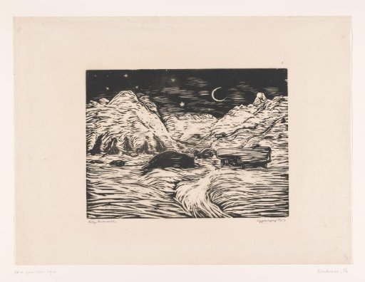 Mountainous night landscape