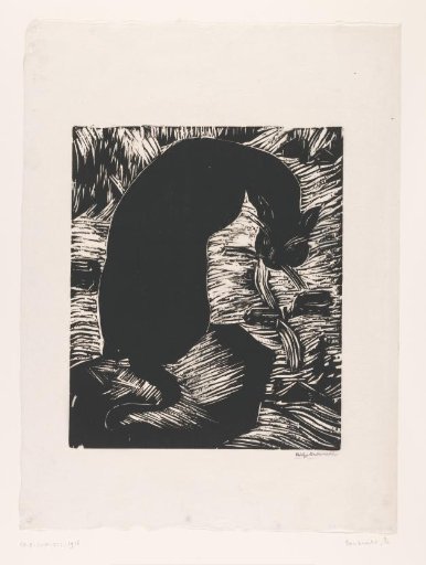 Black cat looking over the shoulder