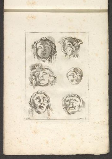 Six ornamental heads