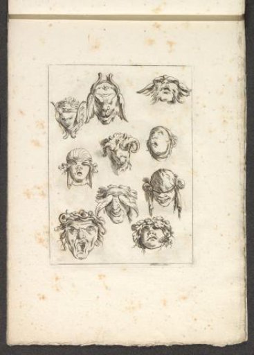 Ten ornamental heads
