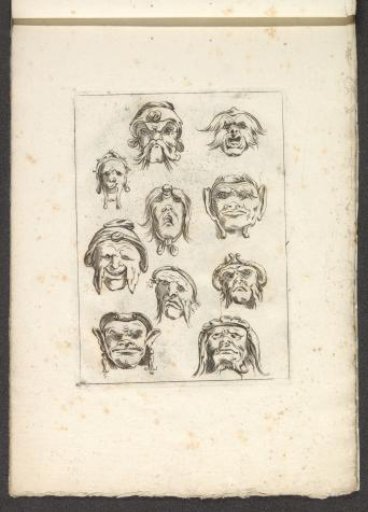 Ten ornamental heads