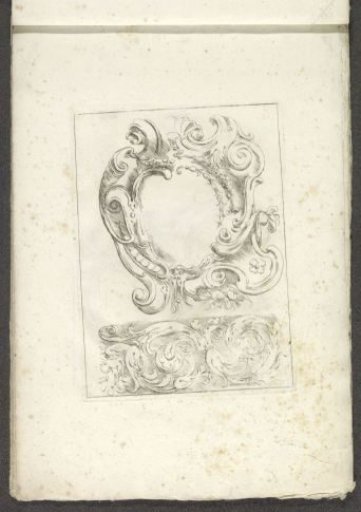 Cartouche and leaf scroll