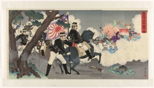 Depiction of our army defeating the Chinese at Pyongyang