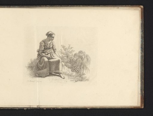 Seated woman in a landscape