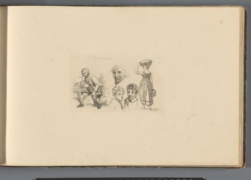Study sheet with two figures and three faces