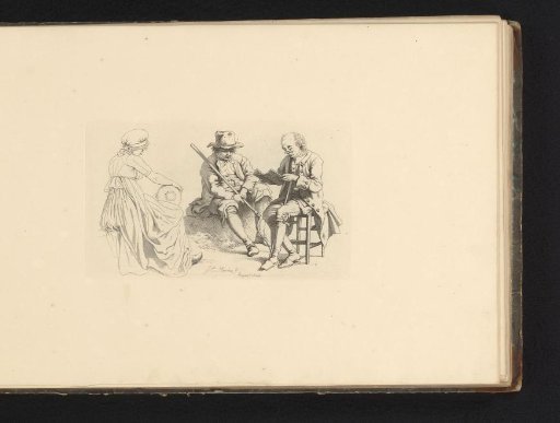 Study sheet with three seated figures