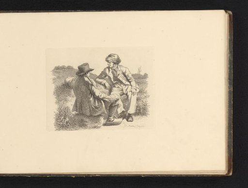 Landscape with two seated men