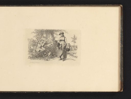 Landscape with a Peasant Woman Carrying a Basket and a Jug