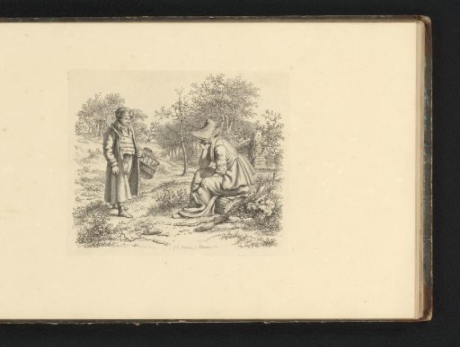 Landscape with a Seated Woman and a Man with a Basket