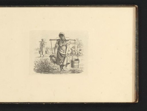 Two Young Women with Milk Pails on a Yoke