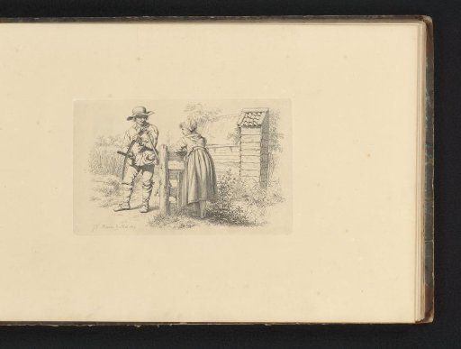 Young Woman in Conversation with a Mower