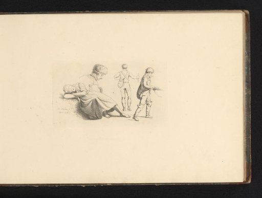 Study sheet with a sleeping woman and a hunter with a fur cap