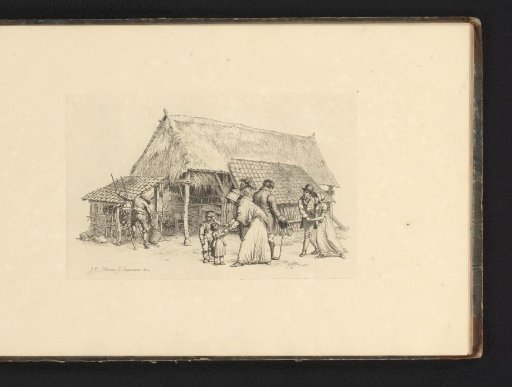 Company at a farmhouse