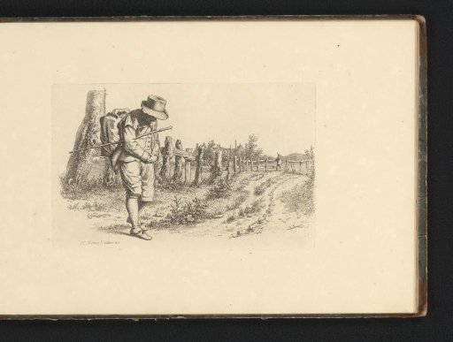 Traveler on a country road