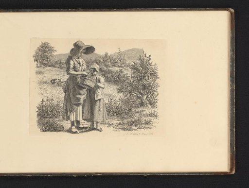 Young Woman with a Basket and a Girl