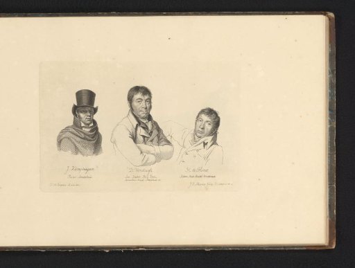 Portraits of Jan Kamphuysen, Dirk Versteegh, and Hendrik de Flines