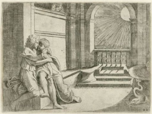 Abimelech Sees Isaac Caressing Rebekah