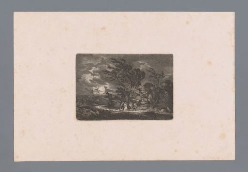 Travelers in a nocturnal landscape