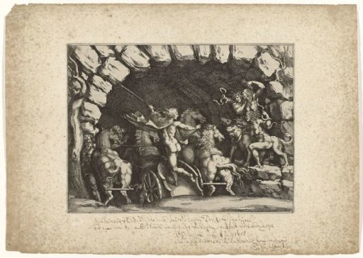 Pluto descending into the underworld
