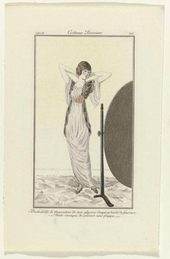 Journal des Dames et des Modes, 1912, Parisian Costumes, no. 26: Muslin Dressing Gown (...)