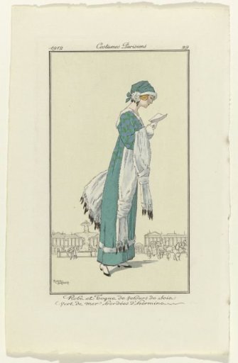 Journal des Dames et des Modes, 1912, Parisian Costumes, no. 29: Velvet Toque Dress (...)