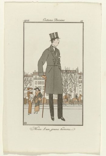 Journal des Dames et des Modes, 1912, Parisian Costumes, no. 33: Outfit of a Young Man