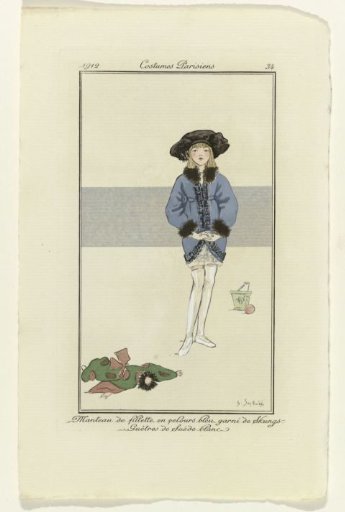 Journal des Dames et des Modes, Parisian Costumes, 1912, No. 34: Fillet Coat (...)
