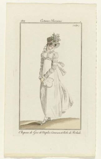 Journal des Dames et des Modes, Parisian Costumes, copy after 25 May 1812, (1230), No. 1: Gros de Naples Hat (...)