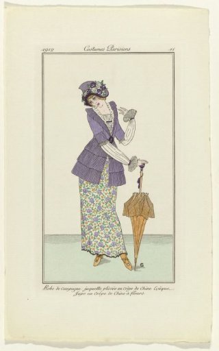 Journal des Dames et des Modes, 1912, Parisian Costumes, no. 11: Country Dress (...)