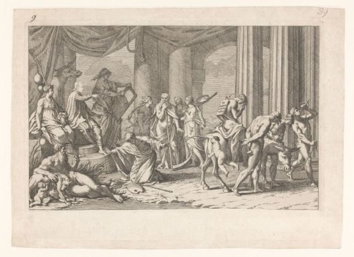 Allegory on the rejection and destruction of the arts by a ruler