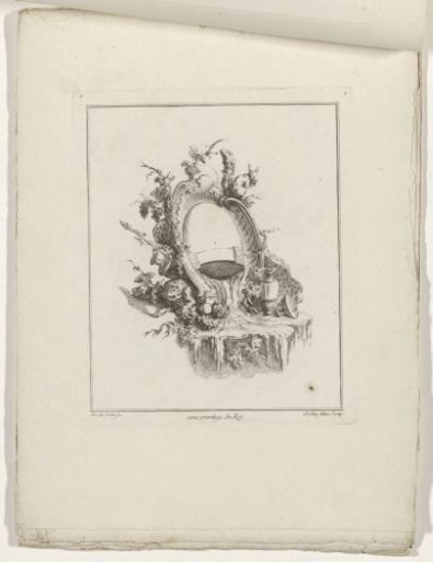 Cartouche surrounded by grapevines, a squirrel, and a panther