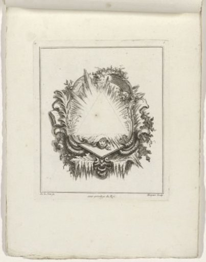 Cartouche with a radiant triangle
